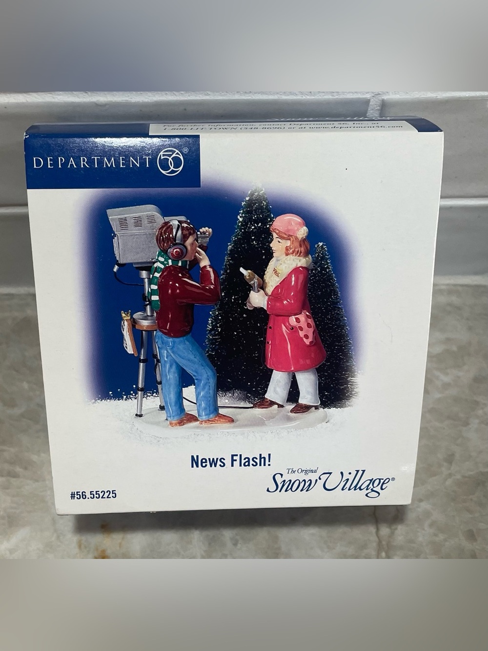 Department 56 Red and Blue Reporter & Cameraman Figurine Set